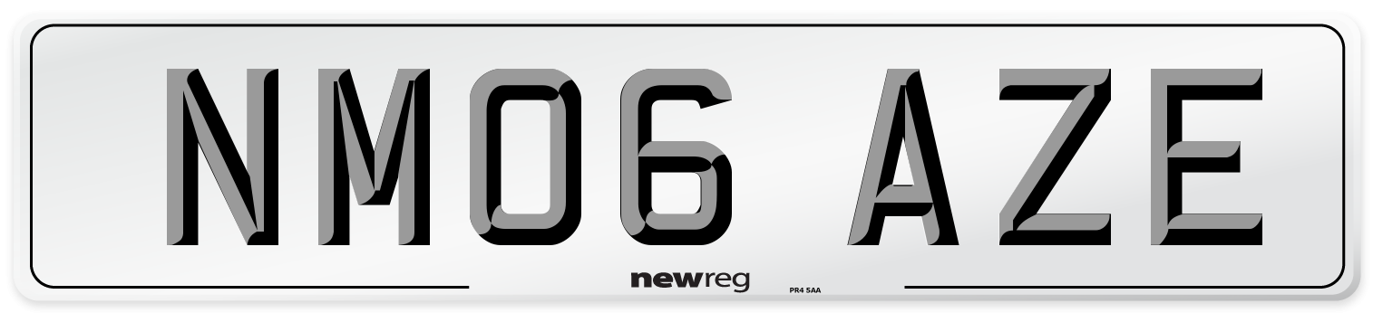 NM06 AZE Number Plate from New Reg